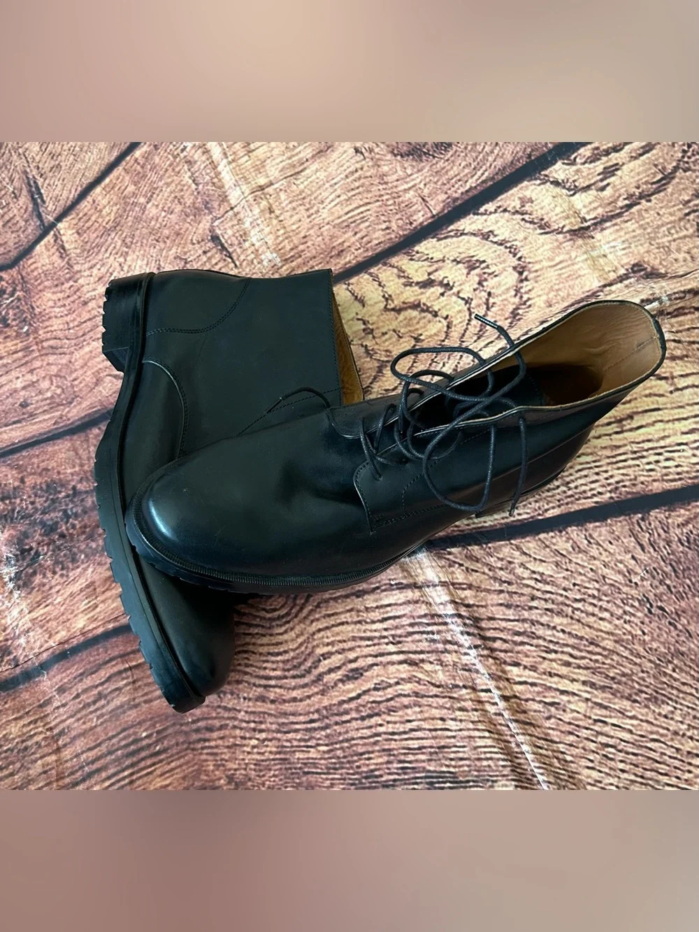 Dunross and Sons Samuel Mens Leather Plain Toe Lace Up Ankle Boots Size 10